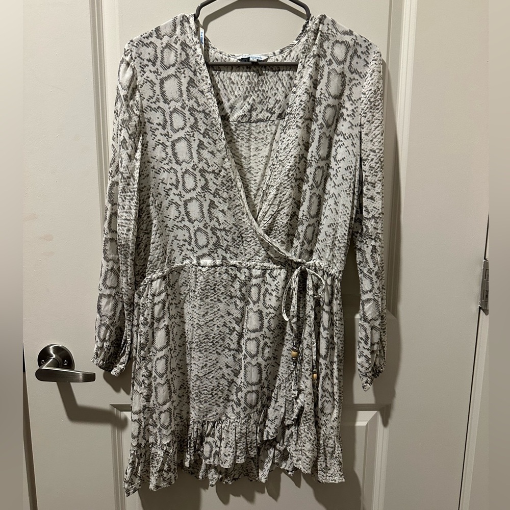 Long Sleeve Wrap Dress - Swimsuit Cover Up